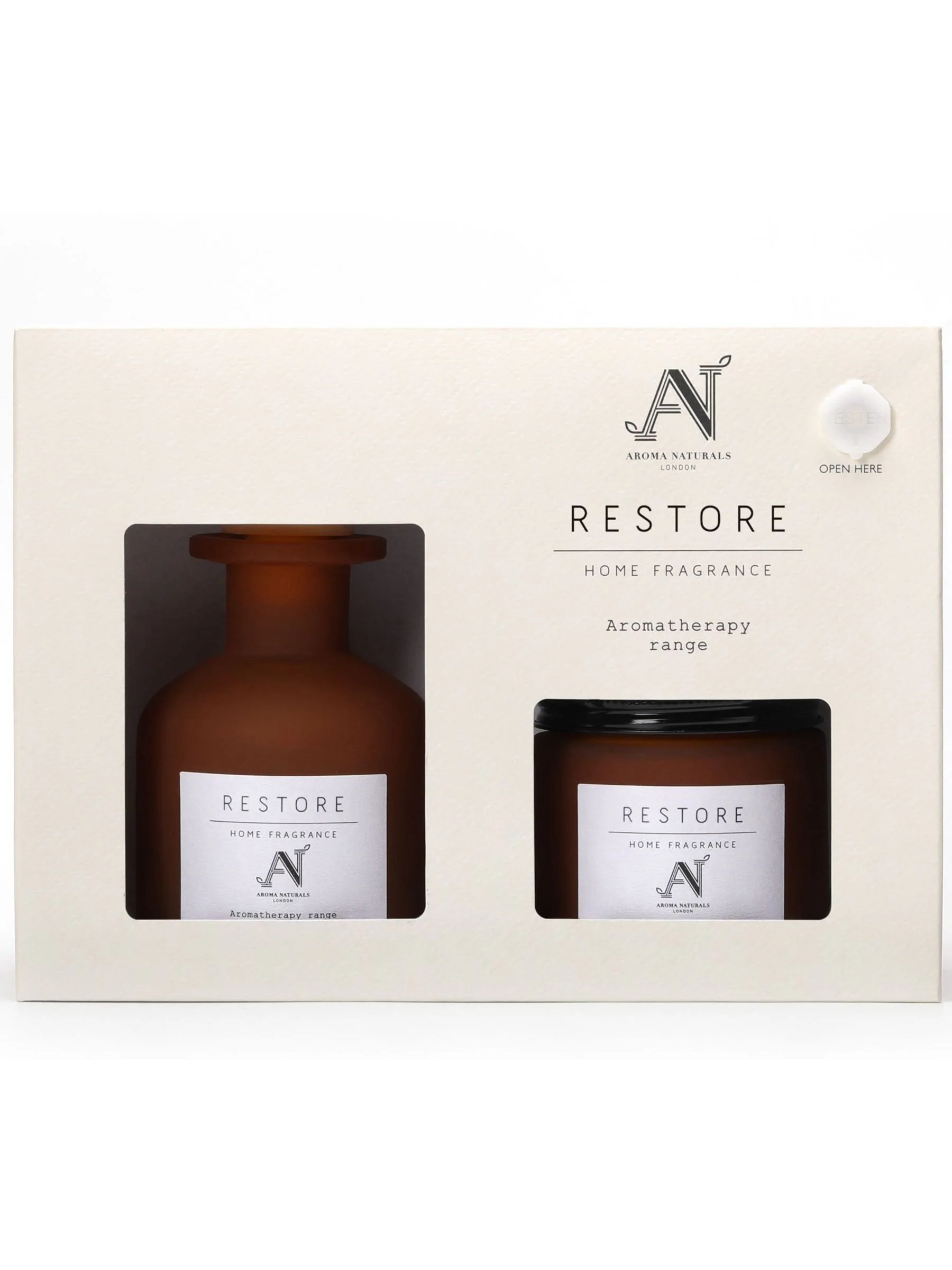 Aroma Naturals Aromatherapy Restore Candle & Diffuser Gift Set