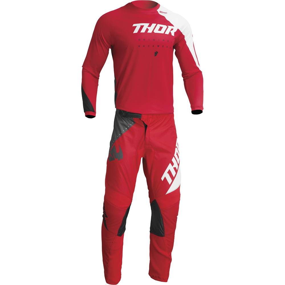 Thor Motocross - Maillot Sector Edge Rouge / Blanc