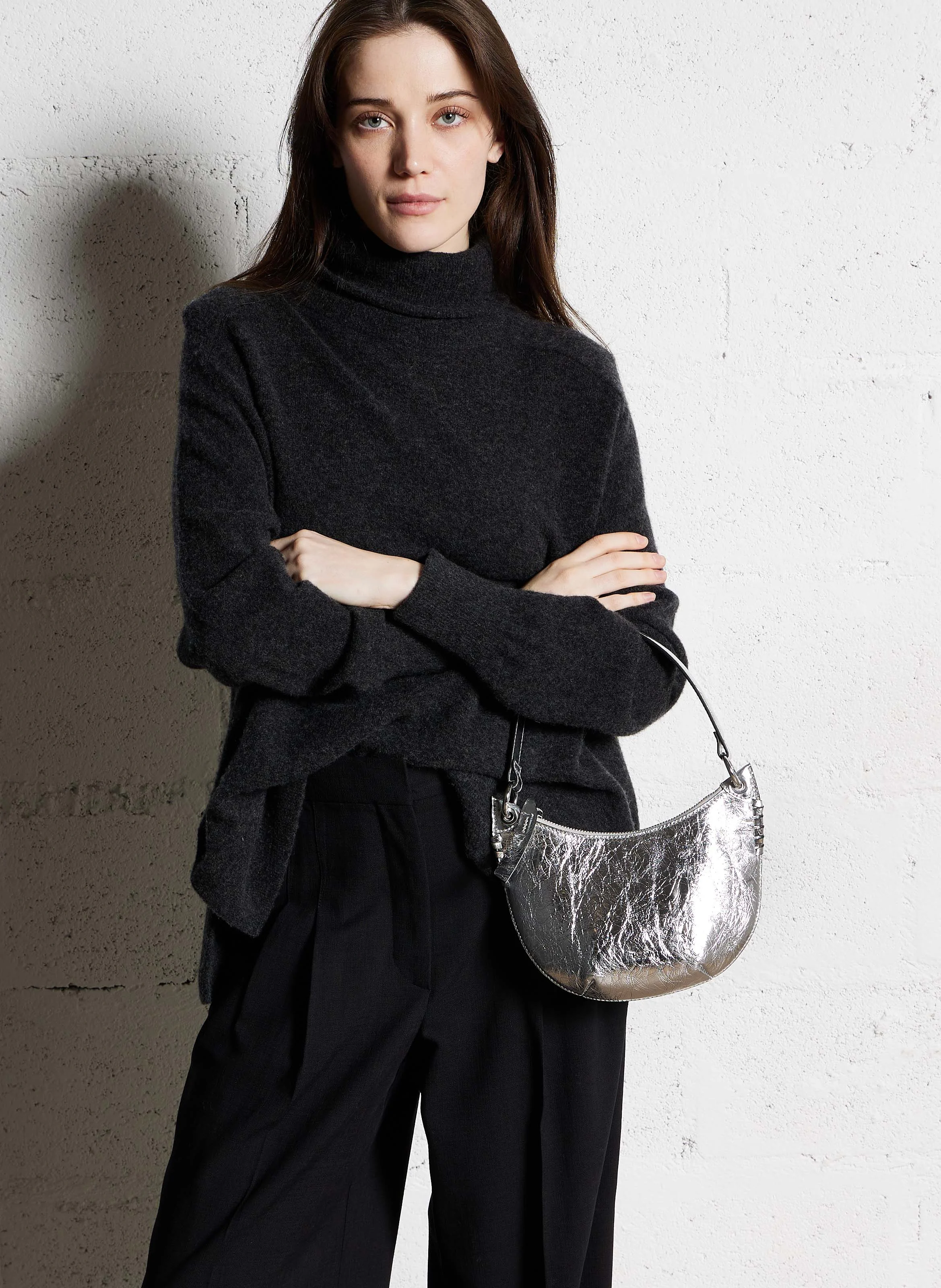 SWING - Sac en cuir métallissé | Argent