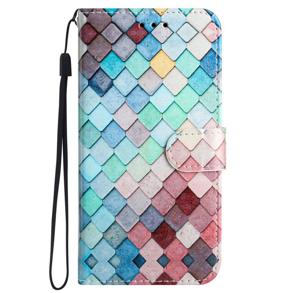 iPhone 16 Pro Leder Tasche Hülle mit Kartenfach Gitter