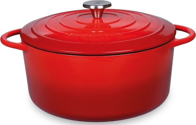 Küchenprofi - Gietijzeren Stoofpan - Rood/Zwart - 28 cm - Geëmailleerd - Voor Alle Warmtebronnen