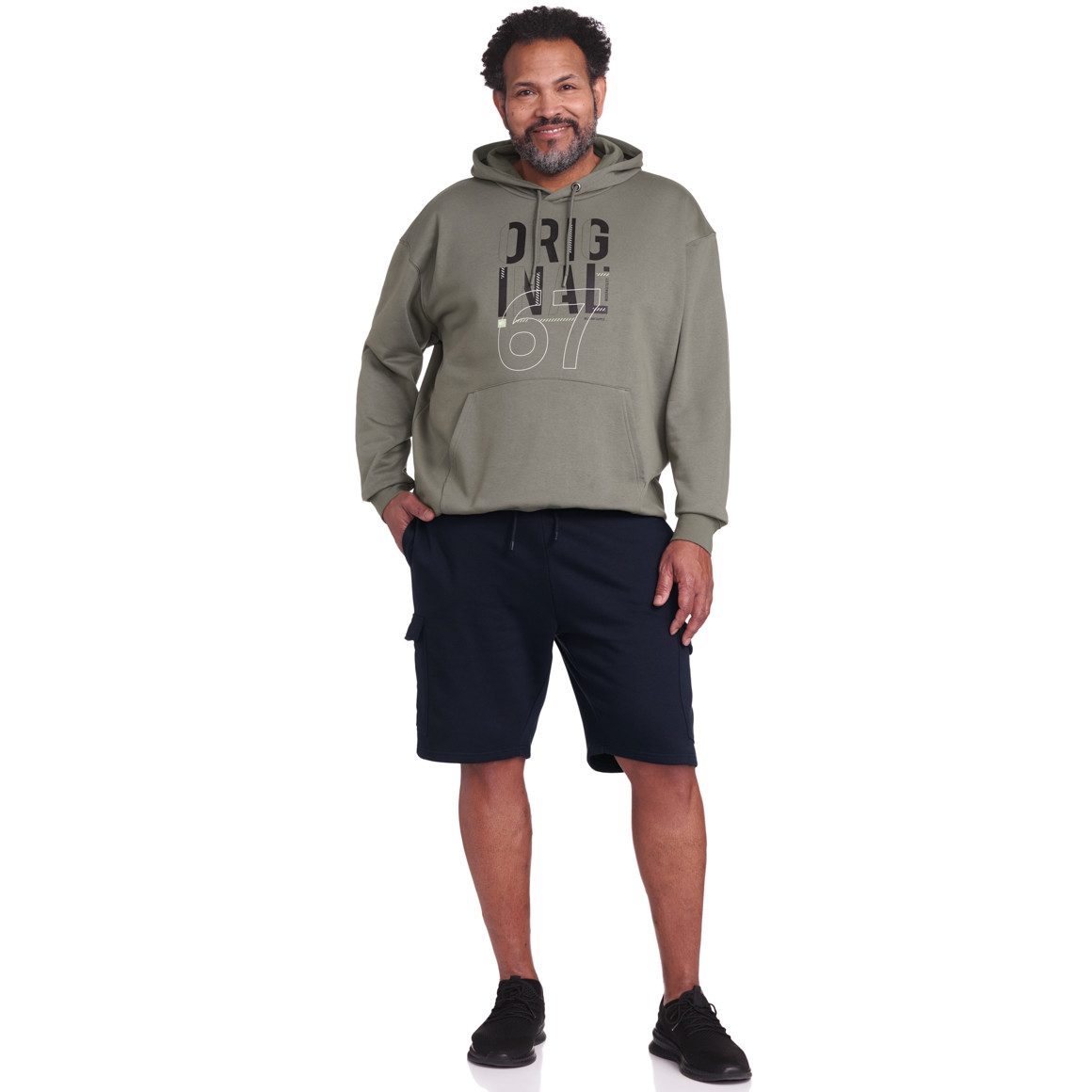 VanVaan Herren Sweat-Hoodie mit Print oliv