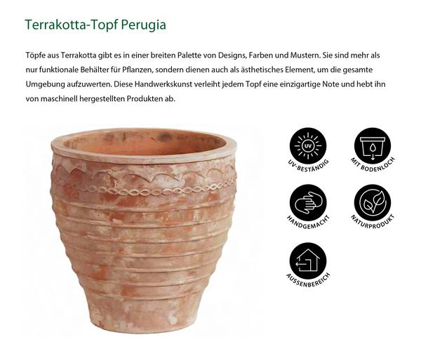 Dehner Terrakotta-Topf Perugia, rund,