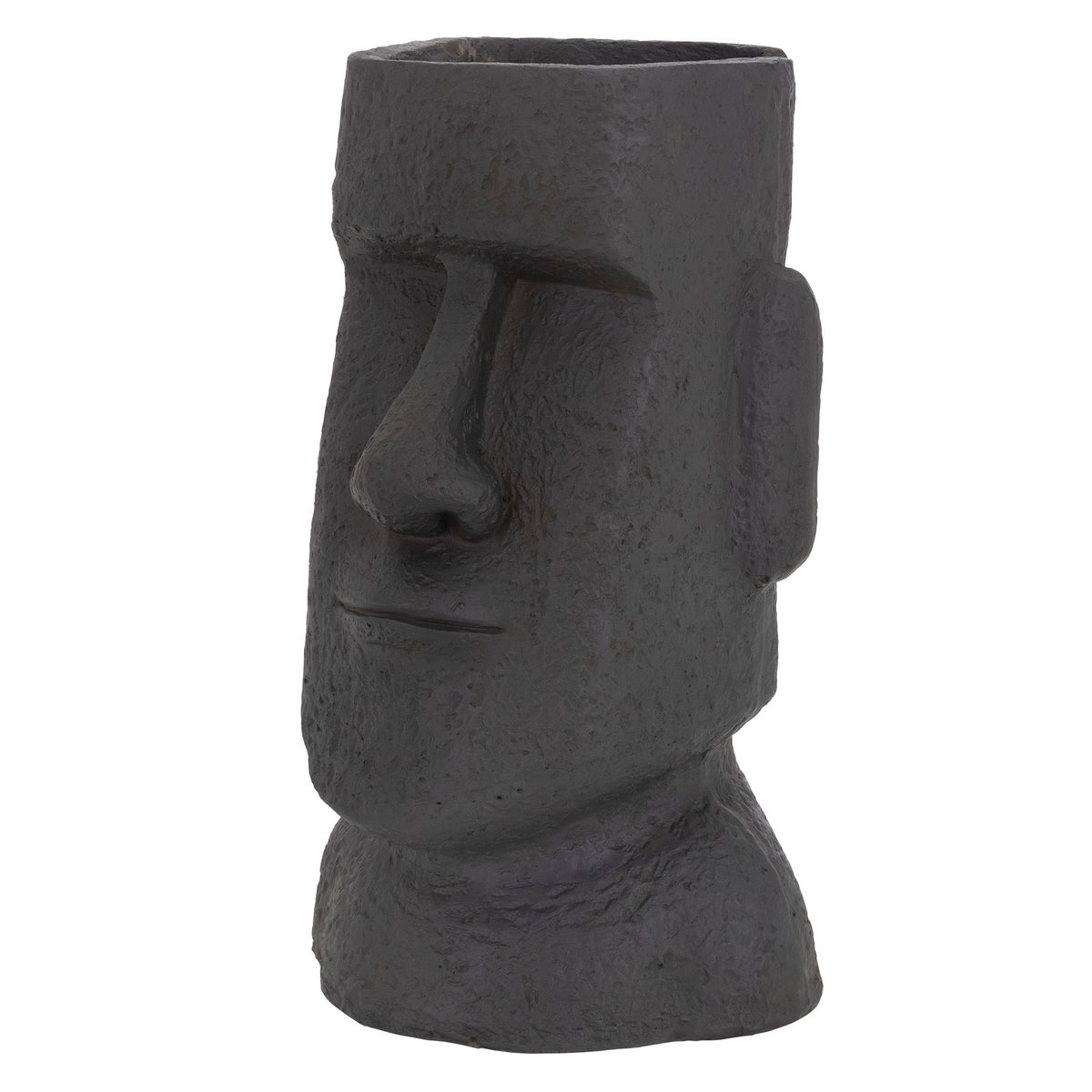 ML-Design Paaseiland Figuur Plantenbak 26x23x43 cm Antraciet, Hars Moai Hoofd Sculptuur, Binnen en Buiten Beeld, Massief, Plantenbak Bloempot Plantenbak Gezicht Plantenbak Tuindecoratie Vaas Urn voor Planten