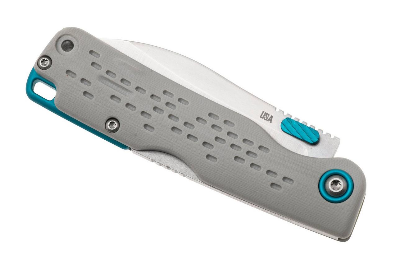 KA-BAR State & Union F01 SUF01GY, Satin S35VN, Battleship Grey G10, Teal Aluminum Hardware zakmes