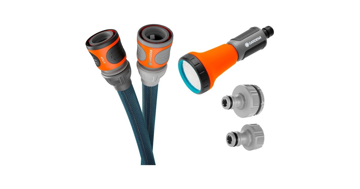 GARDENATextielslang Liano Xtreme 15 m Set  (Donkergrijs/oranje)