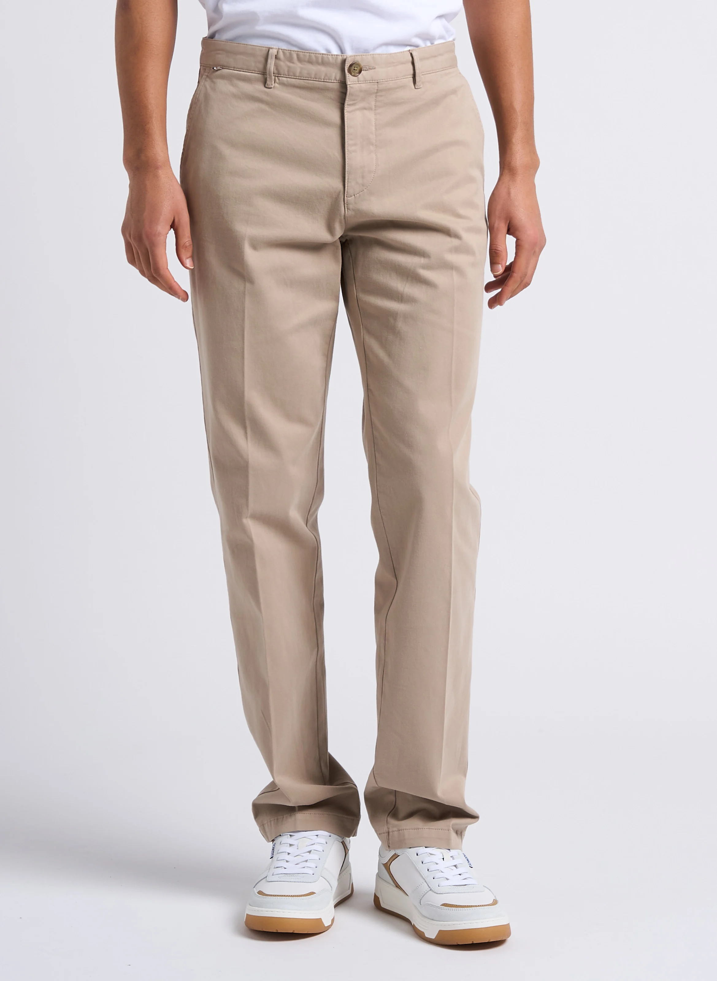 Pantalon à pinces regular-fit en coton | Beige