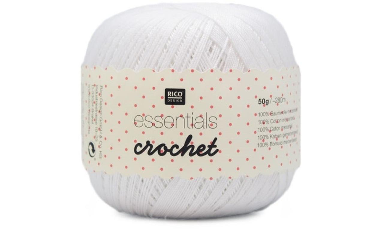 Häkel- und Strickgarn Essentials Crochet 50 g, WeissHäkelgarn für kreative Projekte