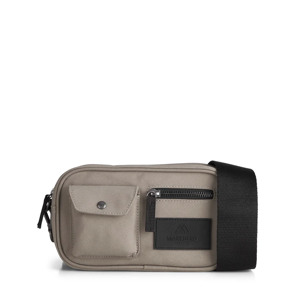 Markberg  DarlaMBG Recycled crossbodytaske, small - Grey Taupe/sort