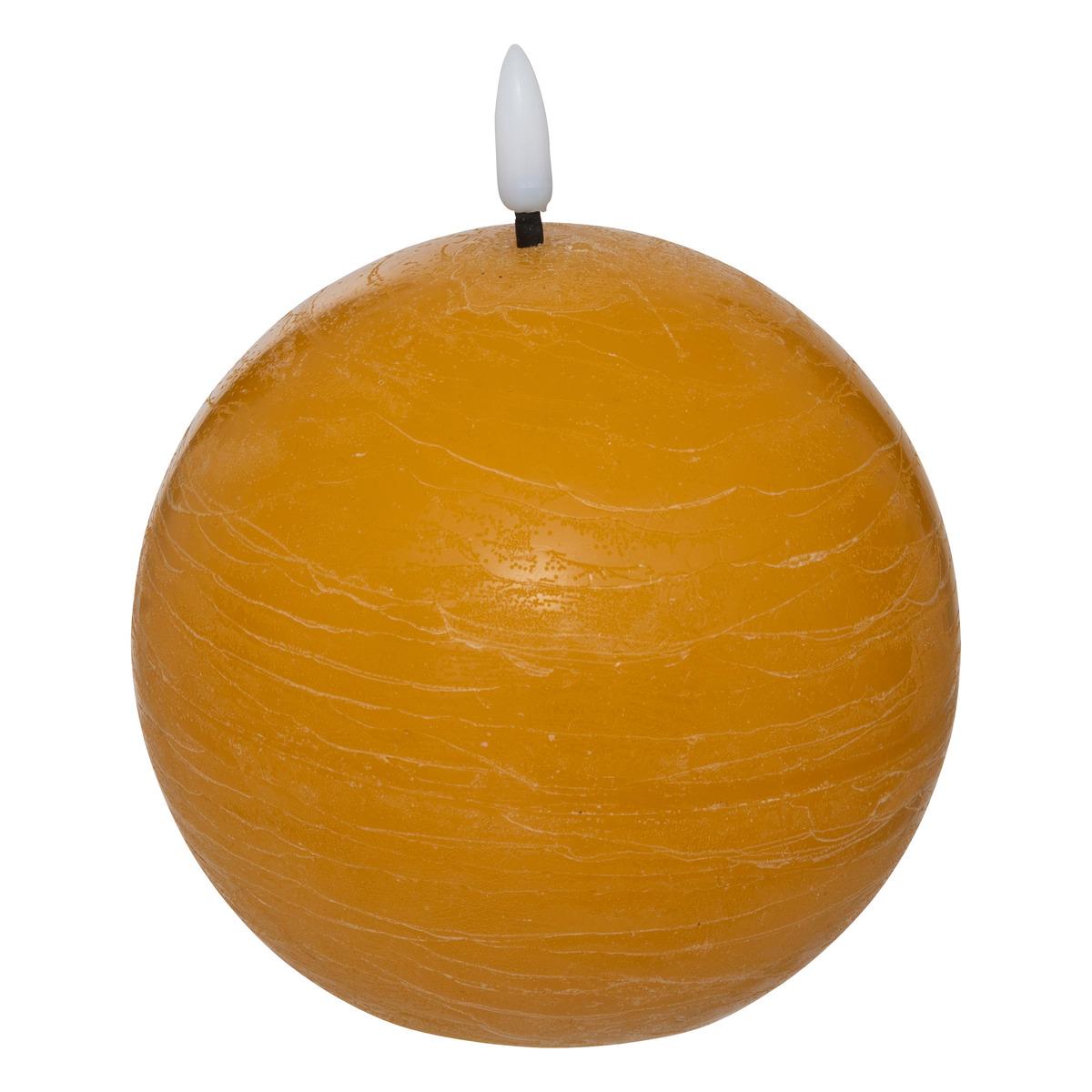 BOUGIE BOULE LED MOLIA JAUNE D.8CM