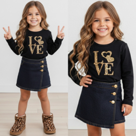 Playproof denim skort - zwart