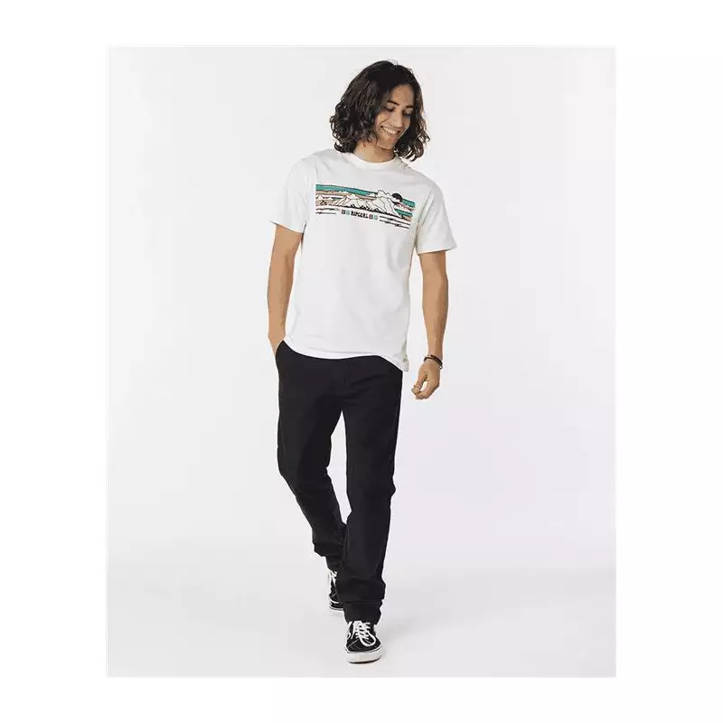 Teeshirt RIPCURL Down The Line Stripe S/S Tee Bone