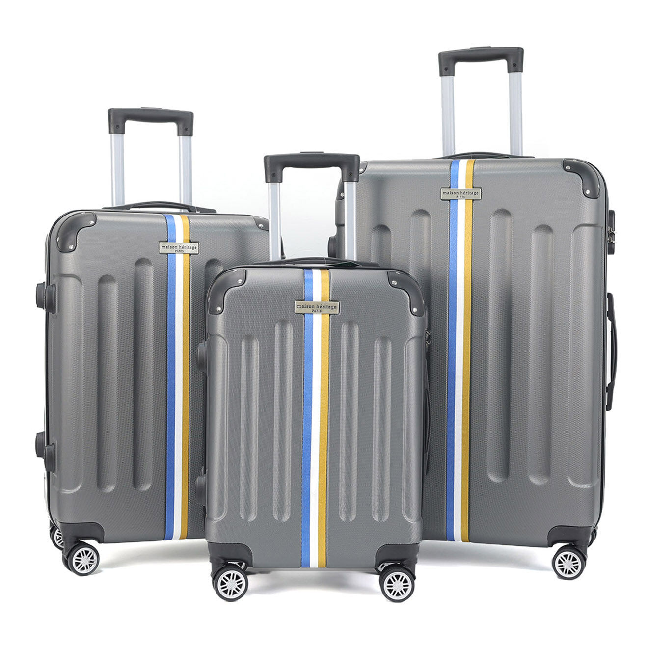 Maison Héritage 3 Valises 4 roues doubles Rivoli 55/65/75 cm gris foncé
