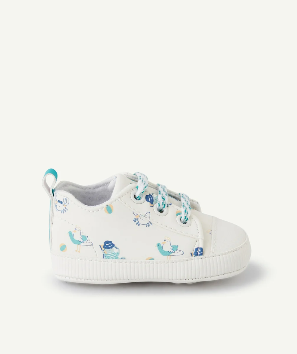 CHAUSSONS STYLE BASKETS BÉBÉ GARÇON IMPRIMÉS ANIMAUX