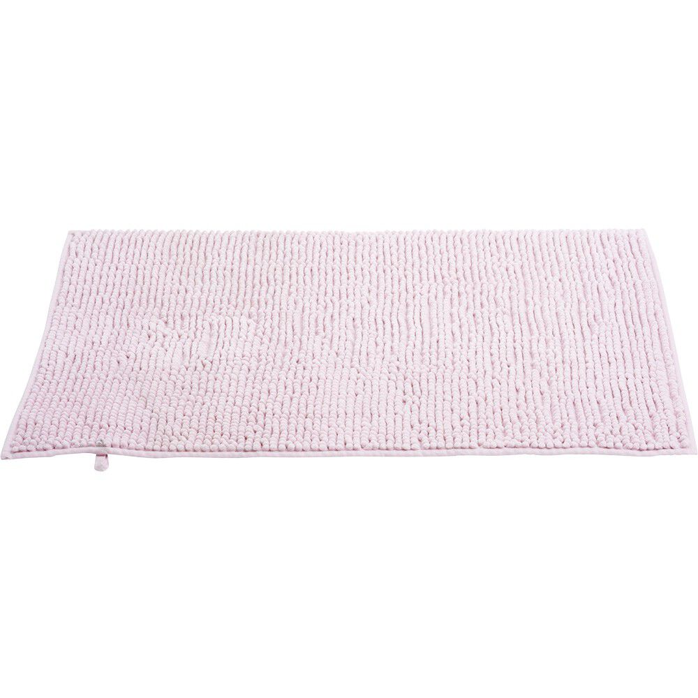 Tapis de salle de bain chenille rose 45x65cm