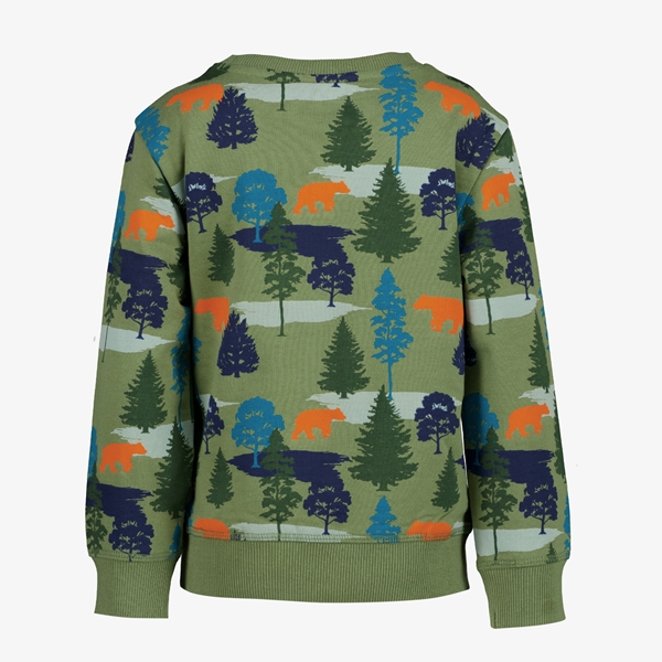 Unsigned jongens sweater groen met bosprint