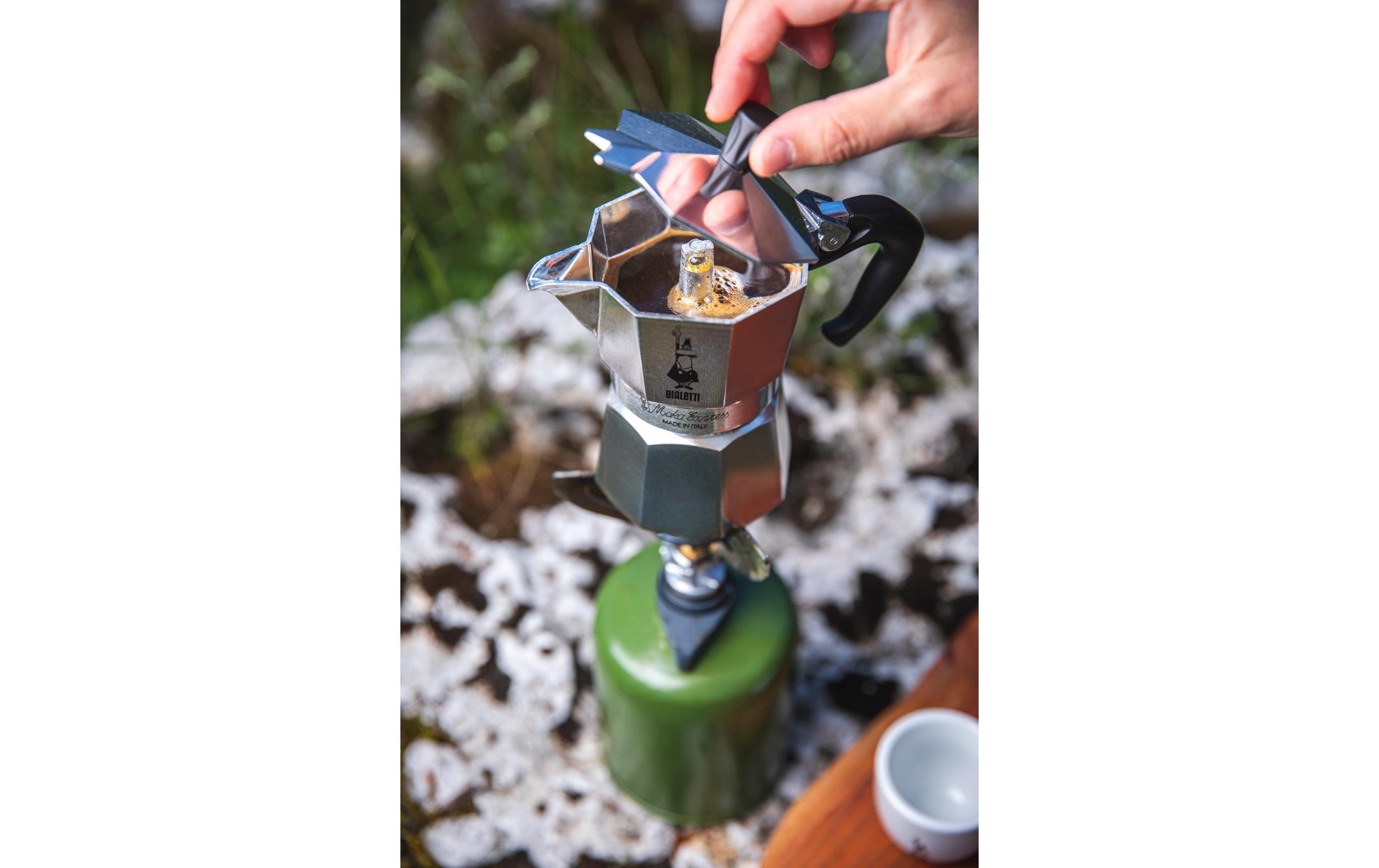 Espressokocher Moka Express 2 Tassen, SilberItalienische Espressokanne – ein Design-Klassiker