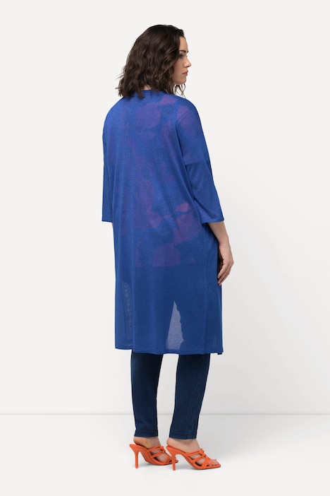 Strickjacke, Glitter, offene Form, V-Ausschnitt