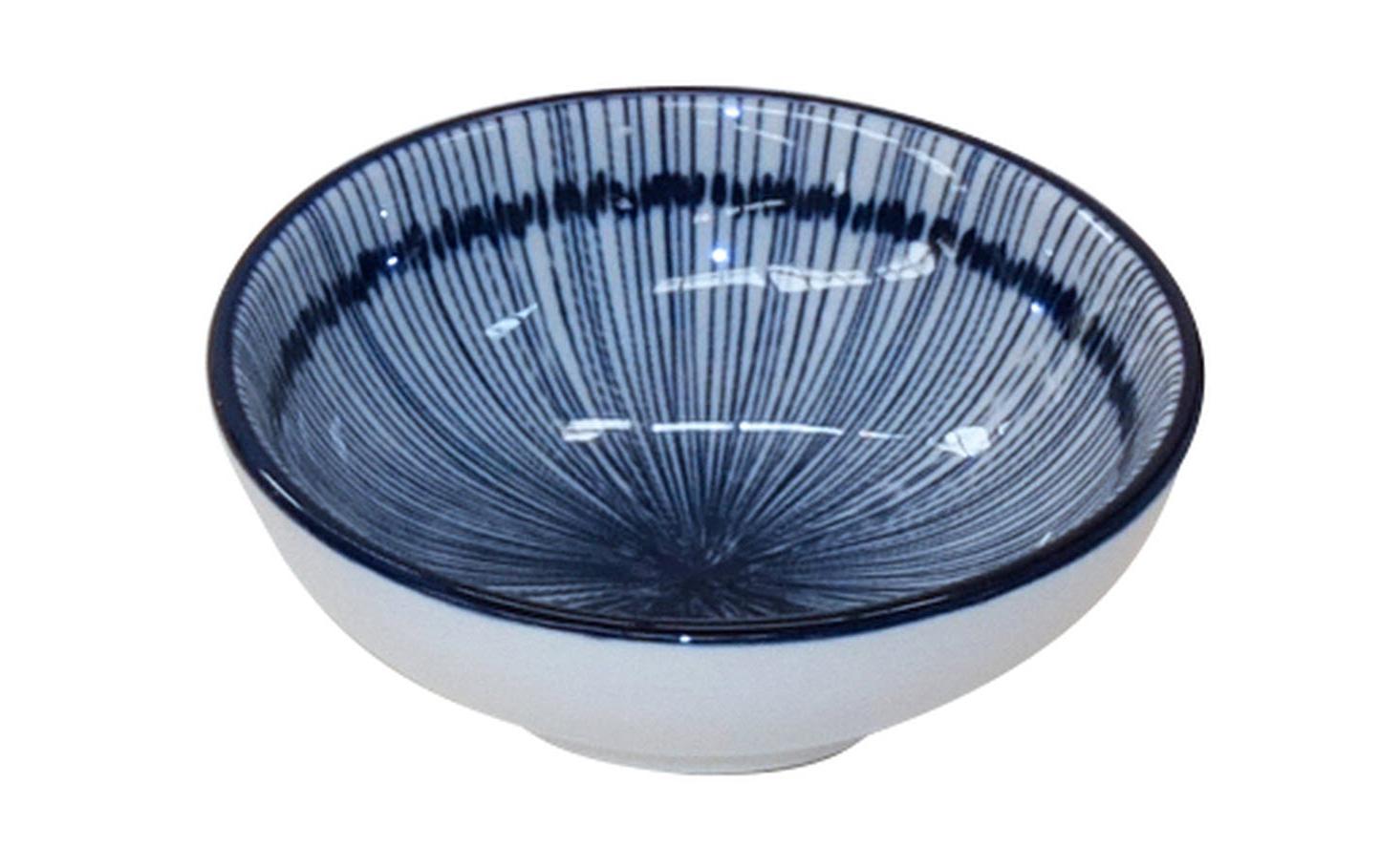 Schale Zen Streifen Ø 8 cm, 1 Stück, Blau/WeissSchüssel