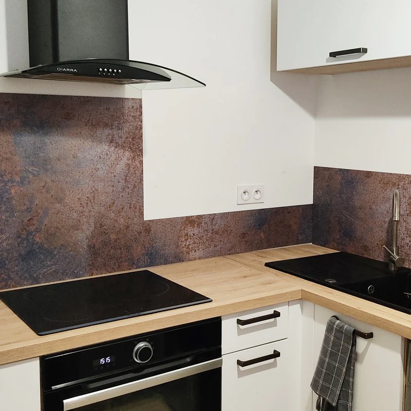 Crédence cuisine Fond de hotte ALU : L 90cm x H 70cm - FULL METAL 99de