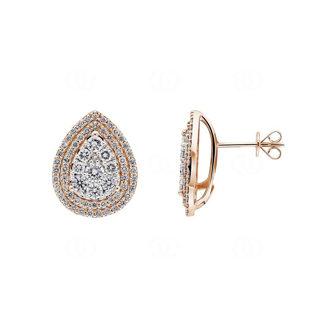 Ohrstecker 750/18 K Roségold mit Diamanten 2.00 ct H/si by CHRISTIAN