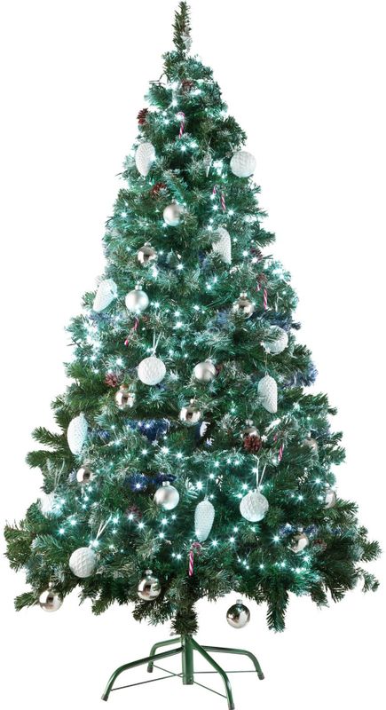 tectake® - Kunstkerstboom - Groen - 180 cm - Incl. Dennenappels en Standaard