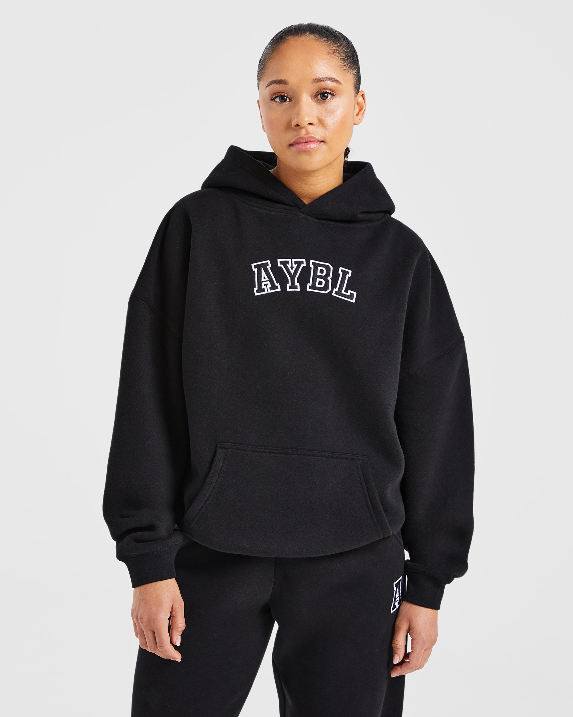 Varsity Embroidered Oversized Hoodie
