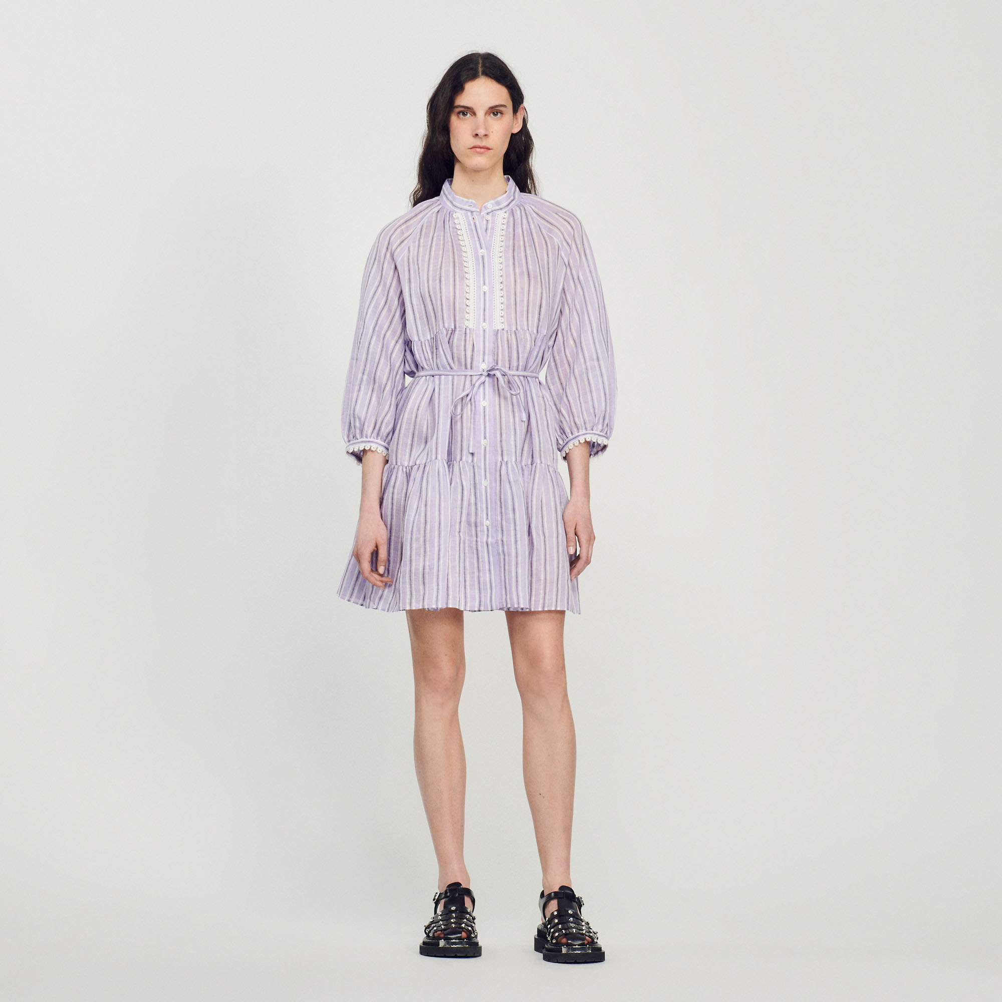 Robe courte á rayures