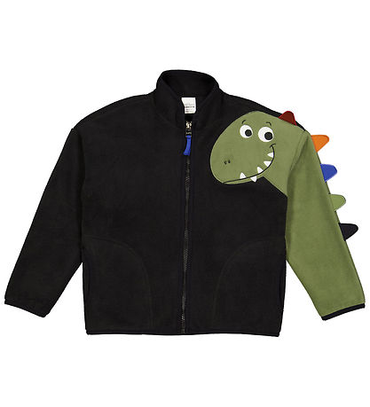 Freds WoRød Fleecejakke - Sort m. Dino