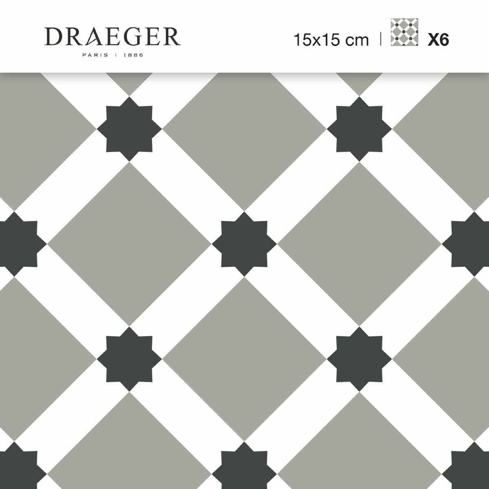 Stickers carrelage 15 x 15 cm - carreaux étoilés