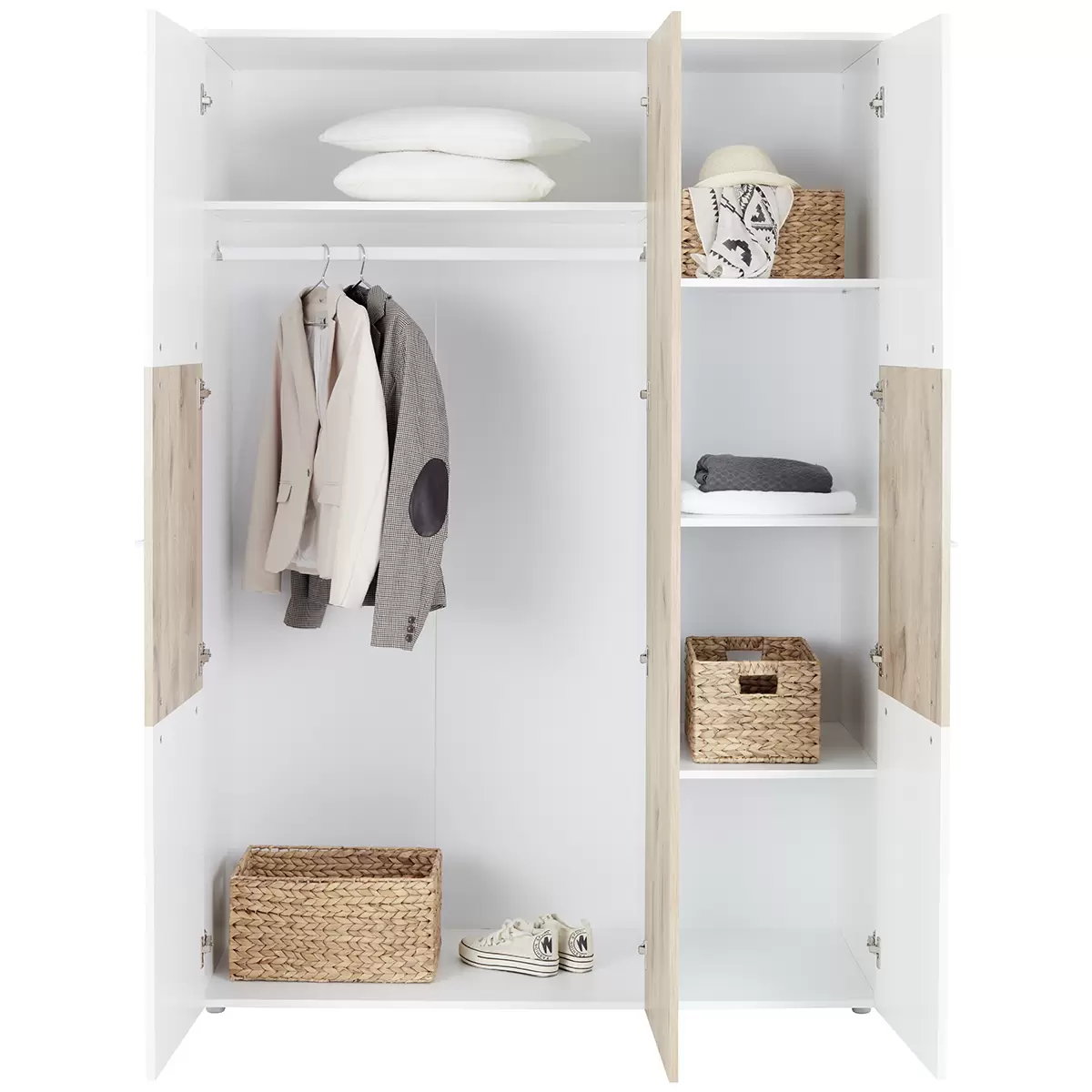 Kleiderschrank Alex Eiche,weiss