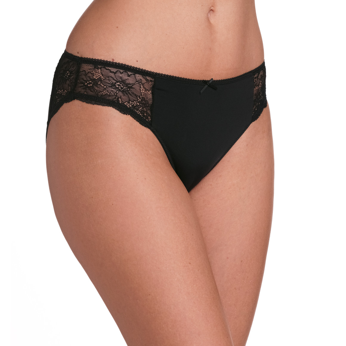 Gina Benotti 2 Damen Slips mit Spitze beige / schwarz