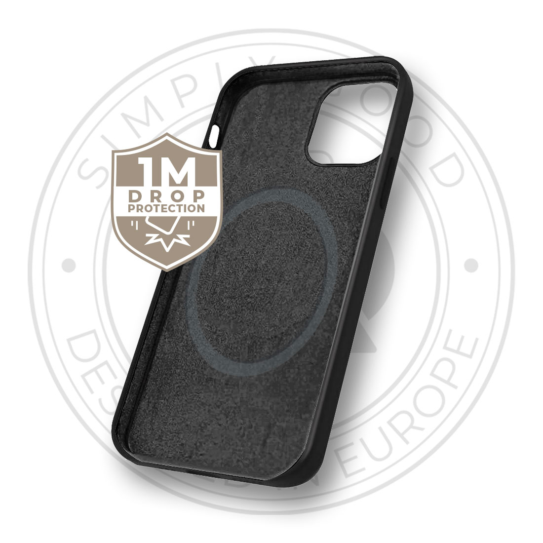 iPhone 15 Antibakterielle MagSafe Silikon Case Hülle (54470) - Schwarz