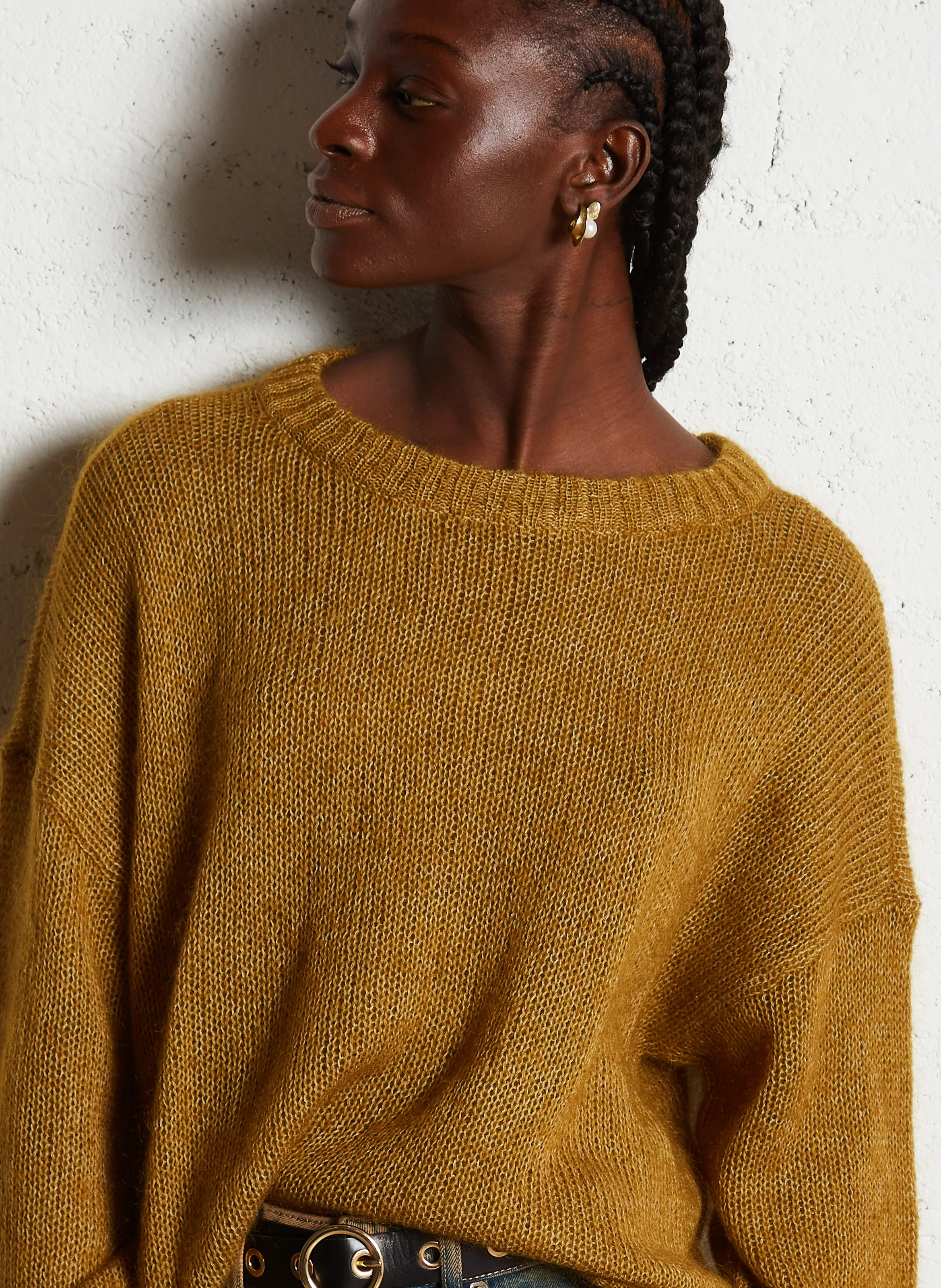 BULON - Pull ample en laine mélangée| Orange