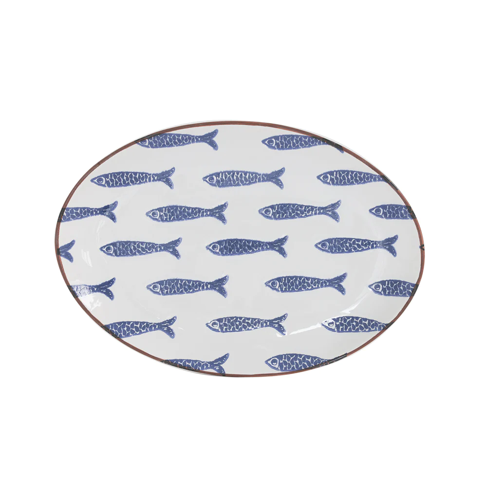 Plat ovale Poissons 40 cm Table passion