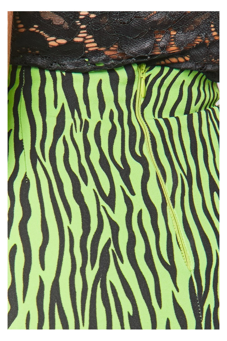 Jupe imprimé tigre verte
