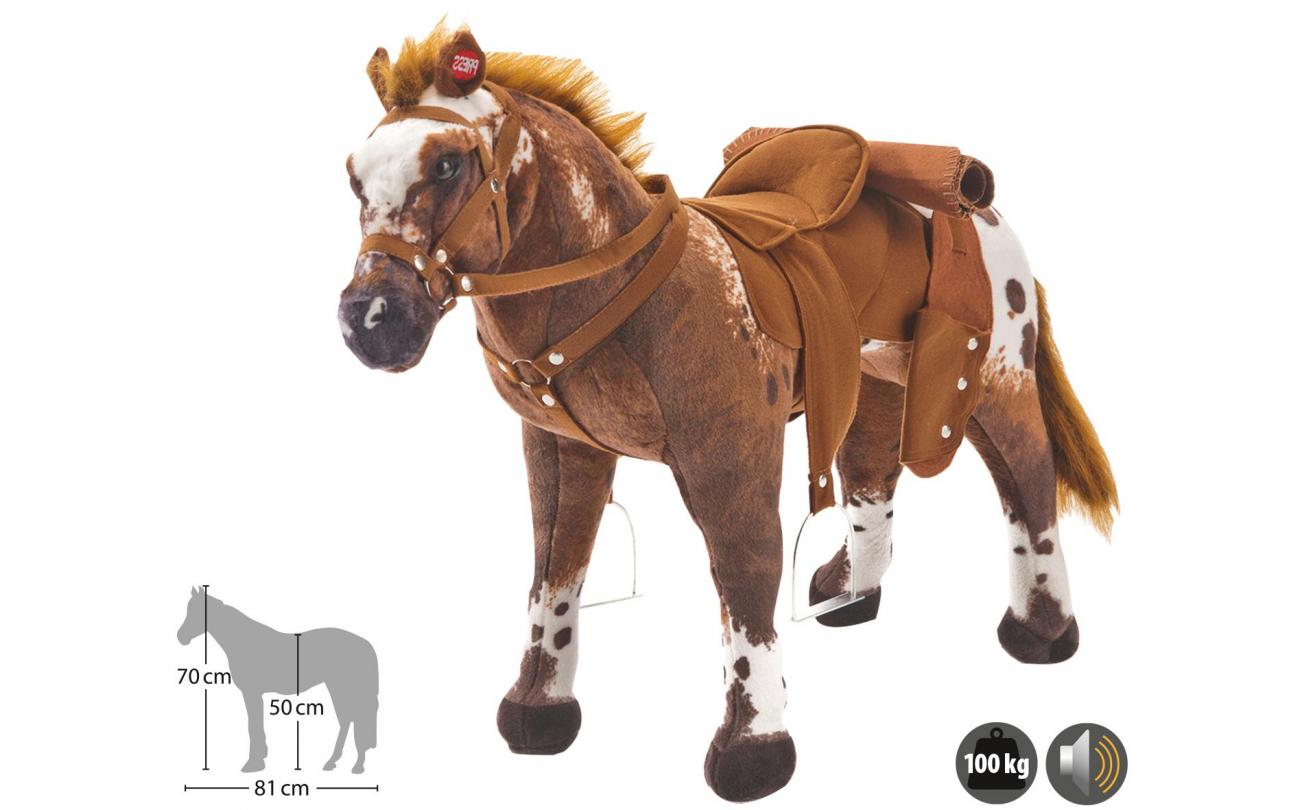 Cowboy zitpaard met zadel en geluid