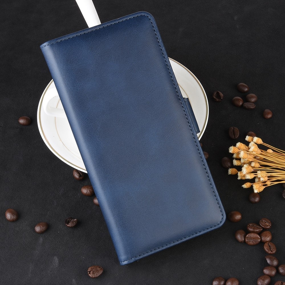 Samsung Galaxy A71 Leder Tasche Kartenfach Smart Magnetverschluss - Blau