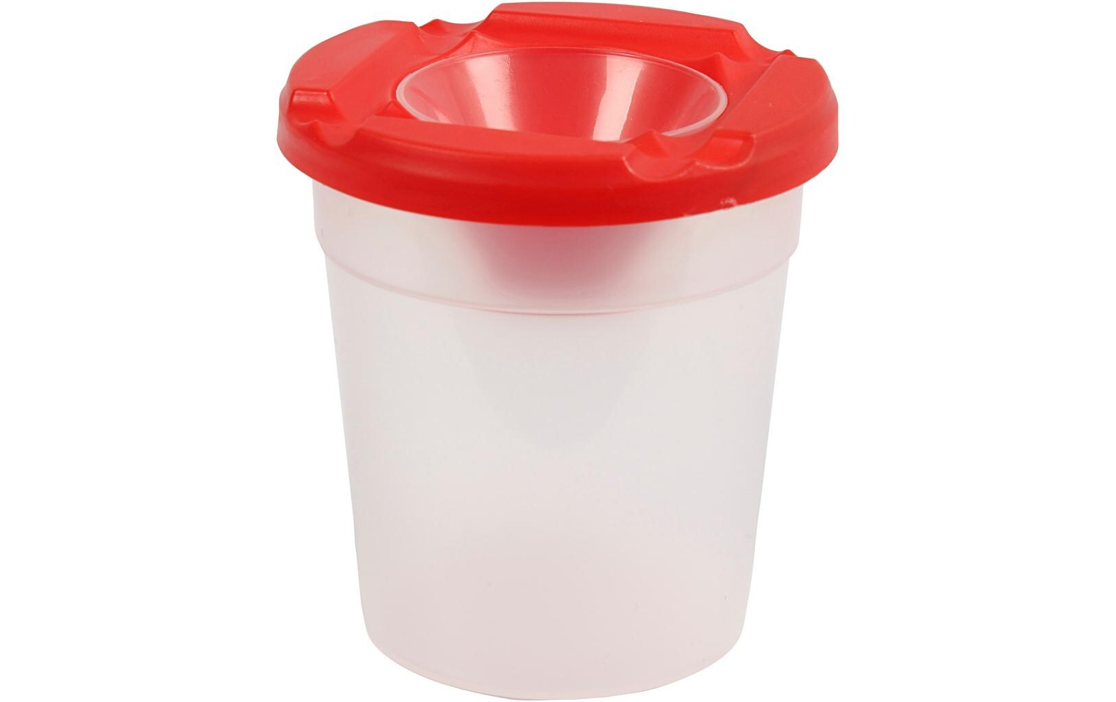 Wasserbecher Rot/SemitransparentAuslaufsicherer Pinselbecher