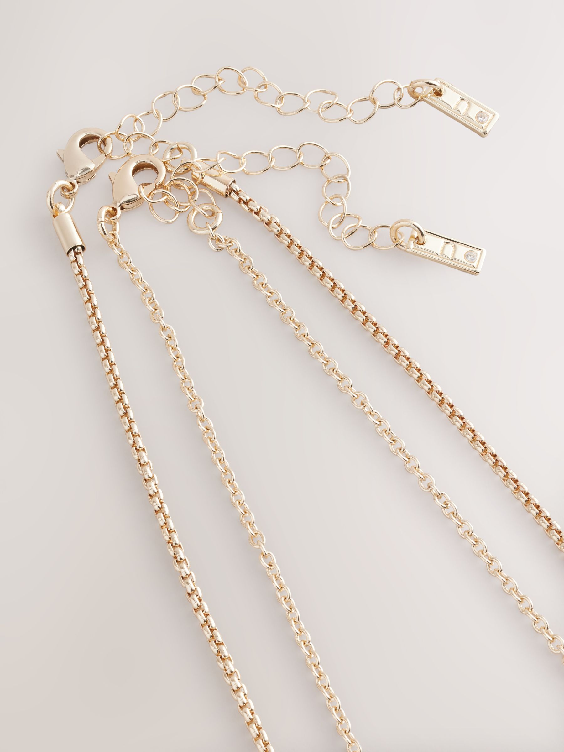 Goudkleurig - Two Layer Pearl Effect Pendant Necklace