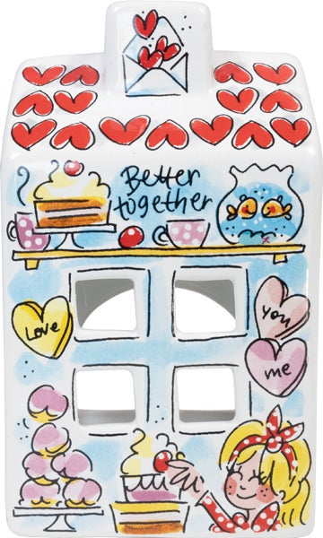 Blond Amsterdam waxinelichthouder Blond Love multi 8 x 8 x 14 cm