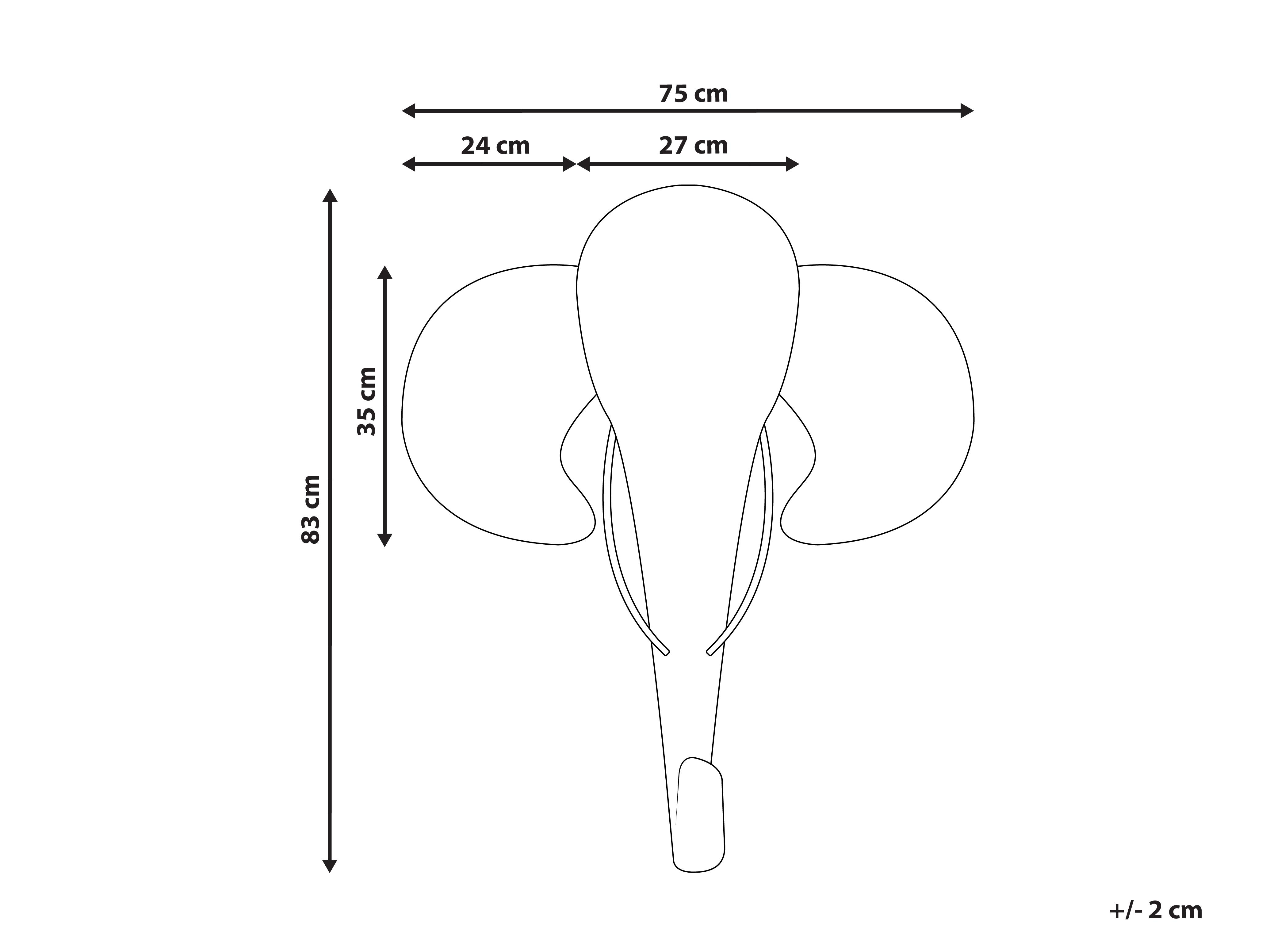 Wanddecoratie Olifant GRUNEY Rotan 83 cm Natuurlijk