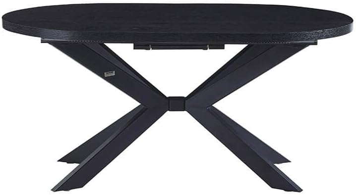 Home Deluxe Esstisch Oval Ausziehbar AVENTI inkl. Sternfuß - 160 x 100 cm Dark Oak | Küchentisch, Esszimmer, Esszimmertisch