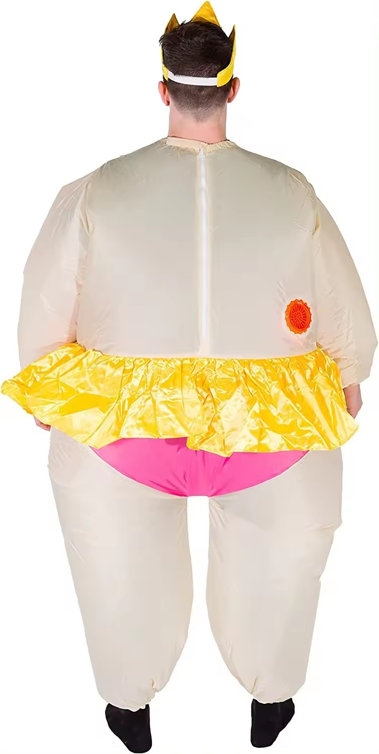 (170-180cm) Fasnachts Erwachsenen Kostüm Aufblasbare Ballerina Verkleidung für Motto Partys / Halloween inkl. Stoff Krone (Batteriebetrieben) - Bunt