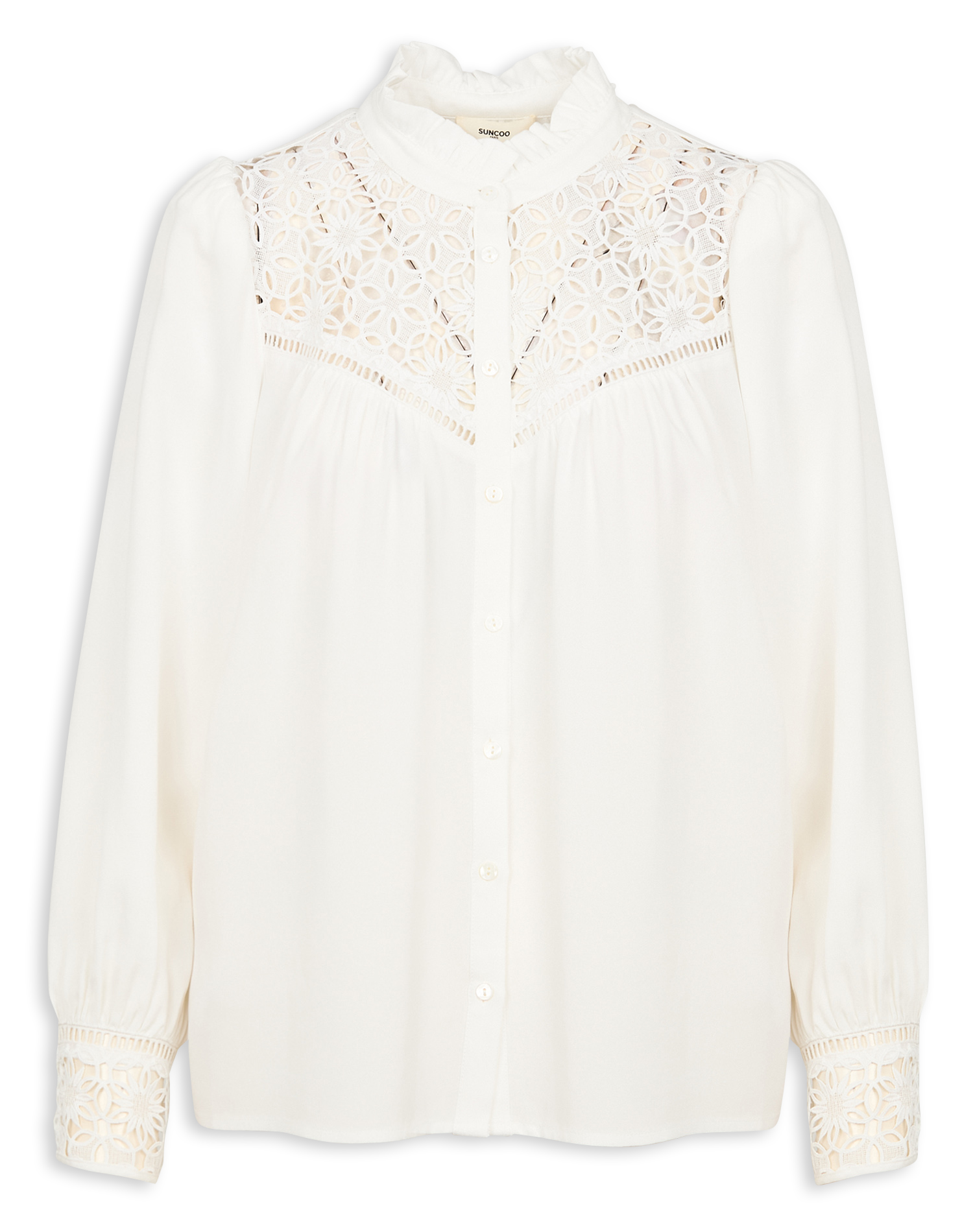LADY - Chemise droite col victorien | Blanc