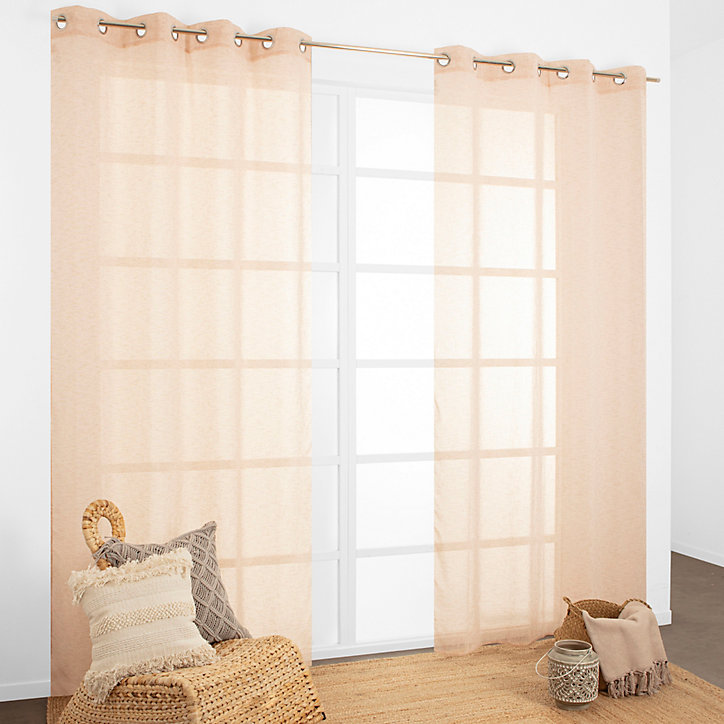 Voilage Vivy rose terracotta L.240 x l.135 cm