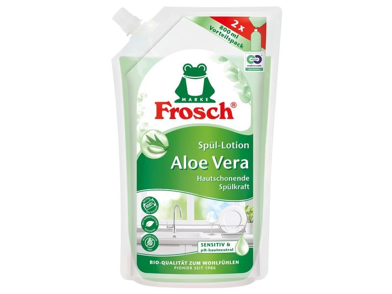 Frosch Handspülmittel Aloe Vera Spül-Lotion Nachfüllbeutel Veganes und sensitives Spülmittel in Bio-Qualität