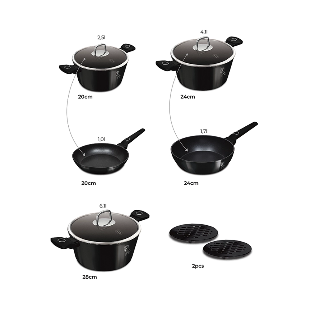 Berlinger Haus 10-teiliges Kochgeschirr-Set Black Vantage Collection