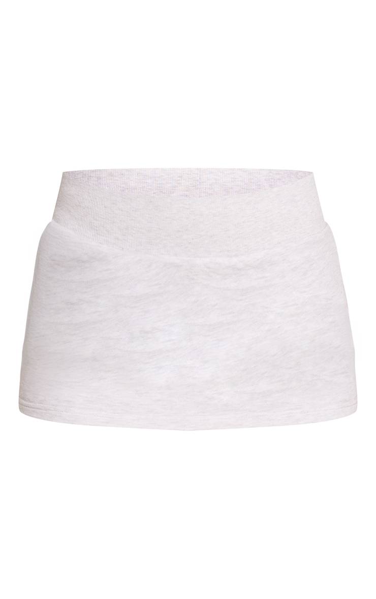 Gris Mini-jupe Cendre En Molleton Léger Et Doux Avec Taille Repliable