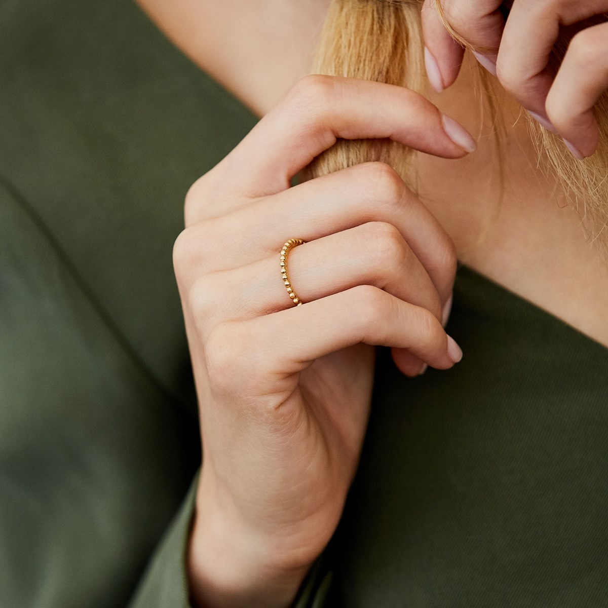 Bague vermeil ligne de perles